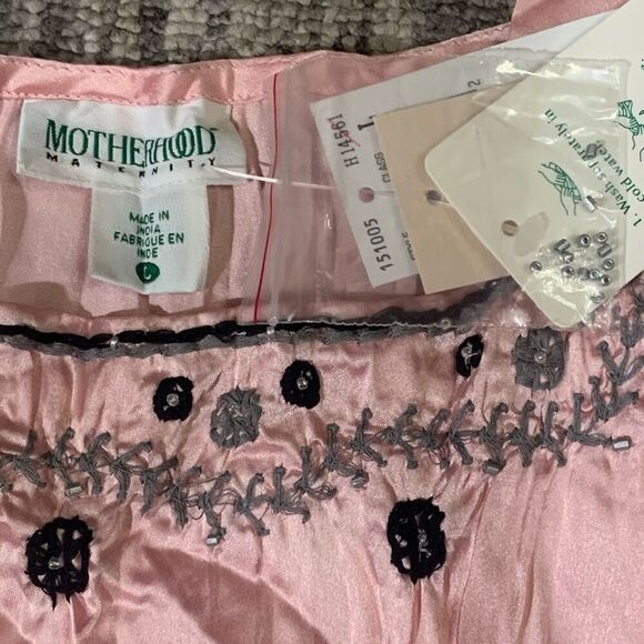 Motherhood Maternity Womens Large Sleeveless Blouse Pink‎ Babydoll Embroidered - Picture 2 of 6